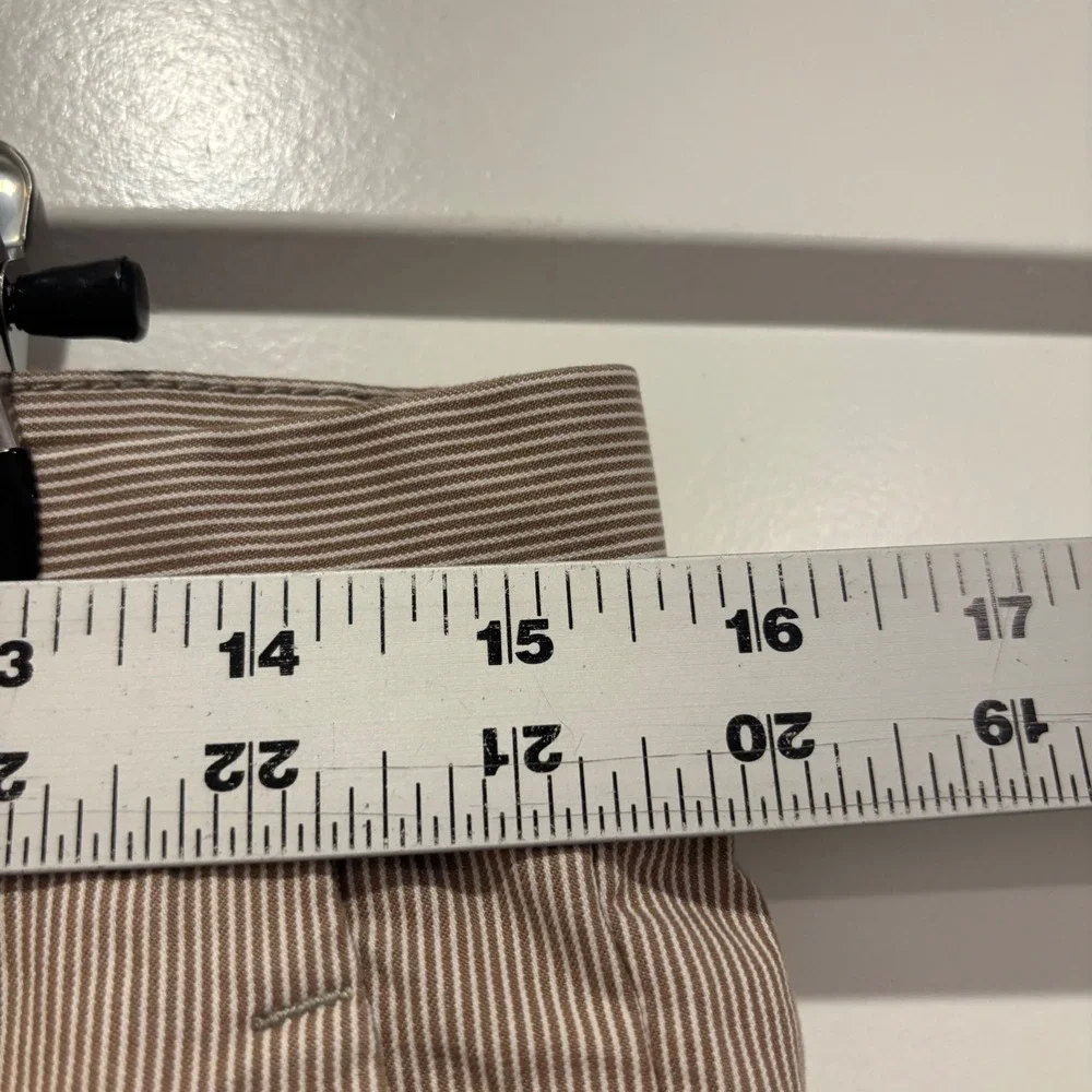 Black Brown 1826 Mens Chino Pants Tan White Micro Stripe Straight Leg 30x30